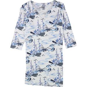 HC LA Womens Split Neck Shirt Dress, medblue, M